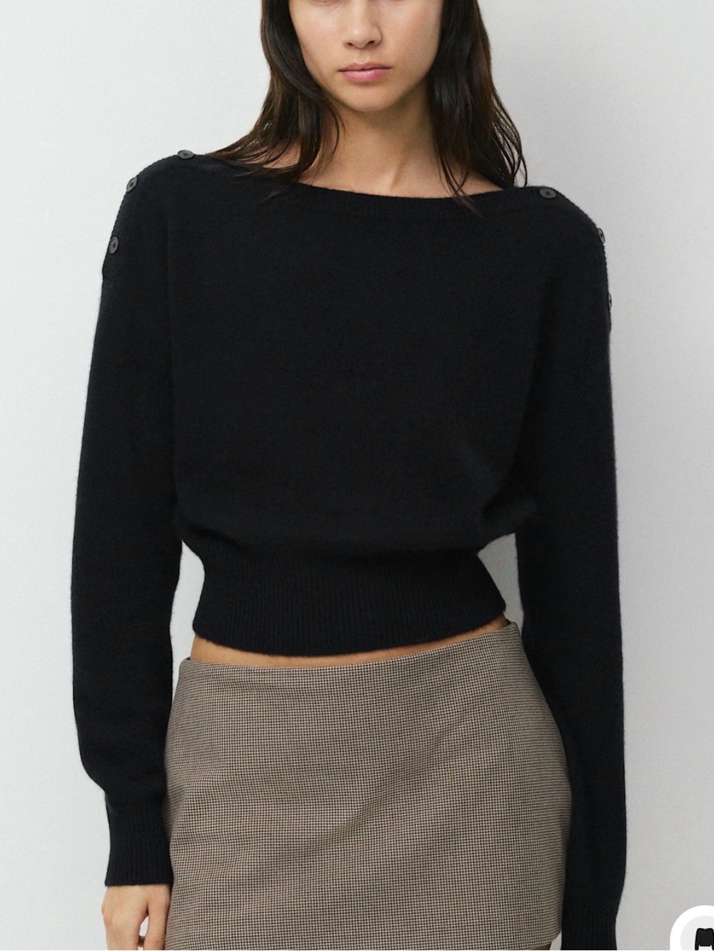 Aritzia Cotton Black Gable Sweater
